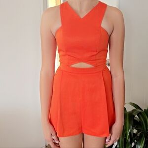 Topshop Orange Cutout Romper